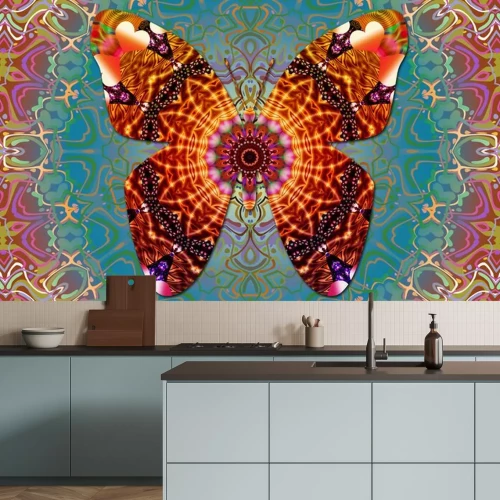 Sticker Schmetterling mit abstraktem Muster