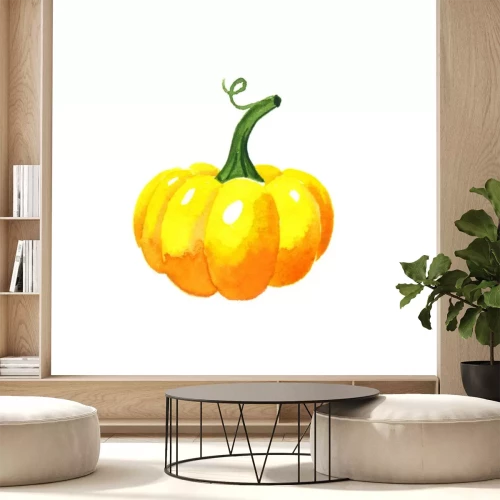 Sticker Gelber Kürbis auf weißem Hintergrund