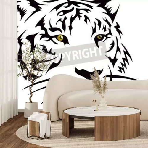 Fototapete Tiger mit gelben augen