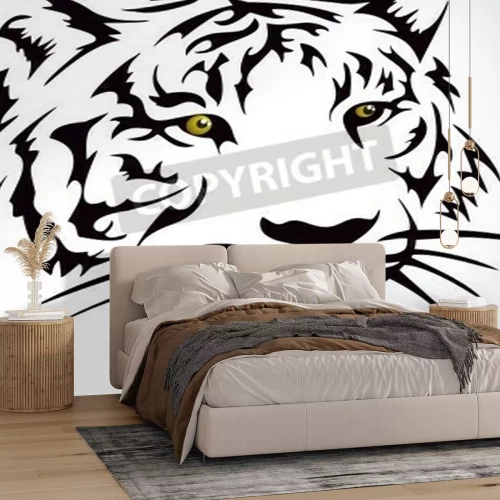 Fototapete Tiger mit gelben augen