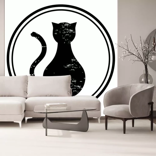 Sticker Tiere Grafik Katze in Kreisen