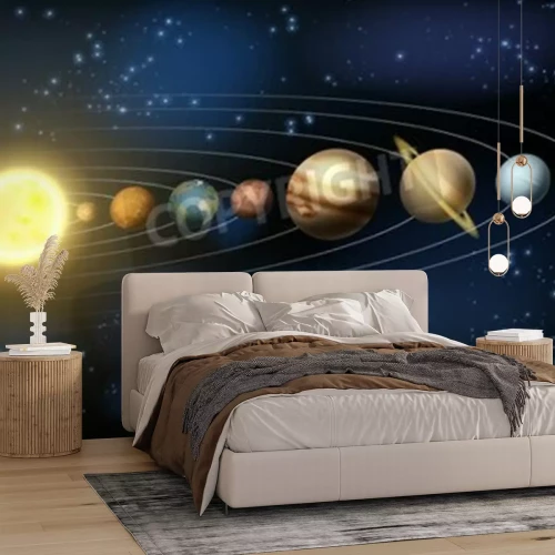 Fototapete Sonne umkreisende Planeten