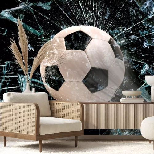 Fototapete Gegen Glas schlagender Ball