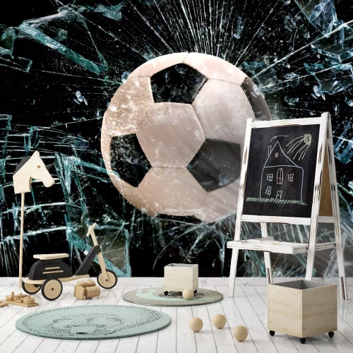 Fototapete Gegen Glas schlagender Ball