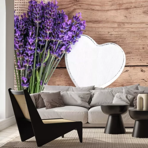 Sticker Lavendelblüte mit weißem Herz