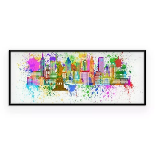 Poster New Yorker Wolkenkratzer in farbenfrohen Farbtupfern