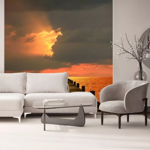 Sticker Orangefarbener Sonnenuntergang