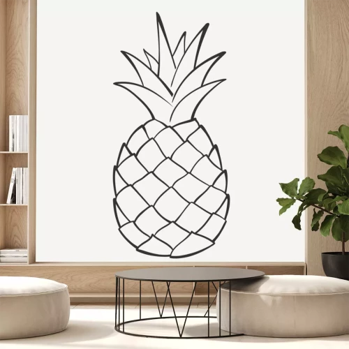Sticker Schwarz-weiße Grafik mit einzelner Ananas