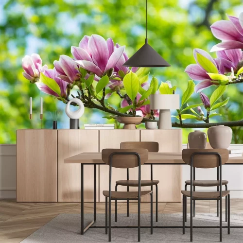 Sticker Magnolie mit saftig grünen Blättern