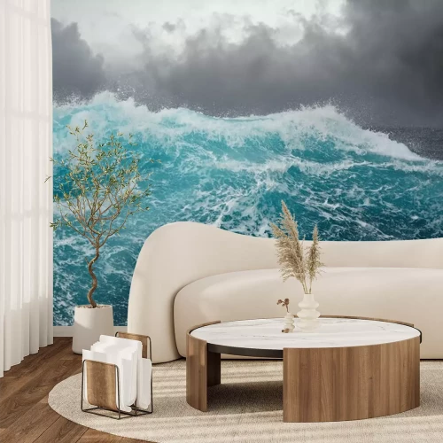 Sticker Meereswelle im Atlantik während des Sturms