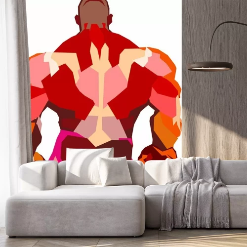 Sticker Muskuläre Bodybuilder im Fitness-Studio