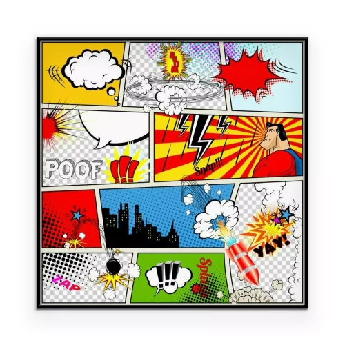 Poster Ein farbenfrohes Comicbuch mit Superman