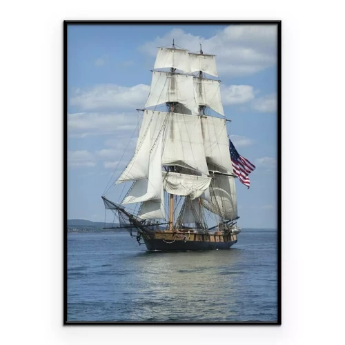 Poster Ein altes Segelschiff auf dem offenen Meer