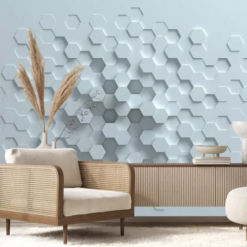 Sticker 3d weiße Wabenoberfläche