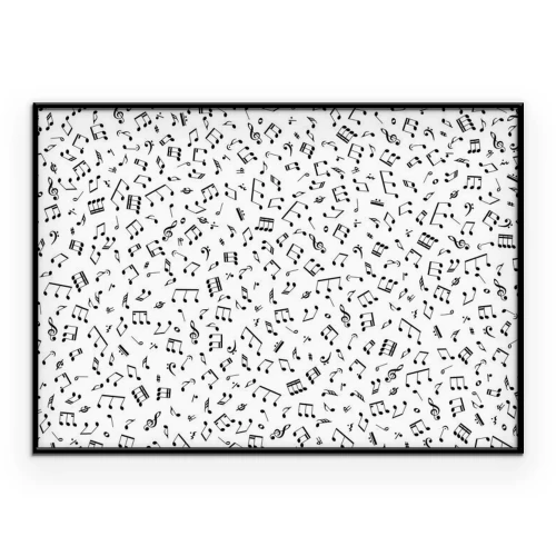 Poster Schwarz-weißes Notenmuster