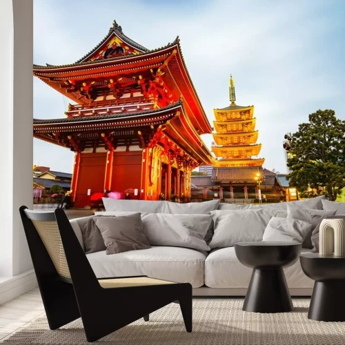 Sticker Senso-ji Temple at Asakusa area in Tokyo, Japan