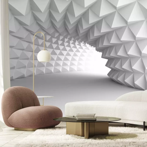 Fototapete Abstrakter 3D-Tunnel mit Stacheln