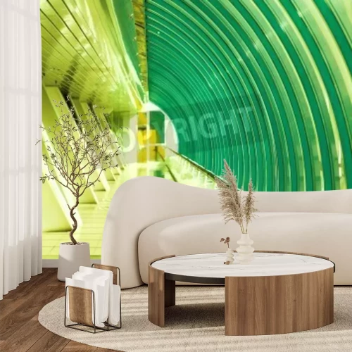 Fototapete Grüner moderner Tunnel