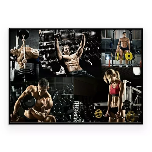 Poster Sportliche Leute im Fitnessstudio