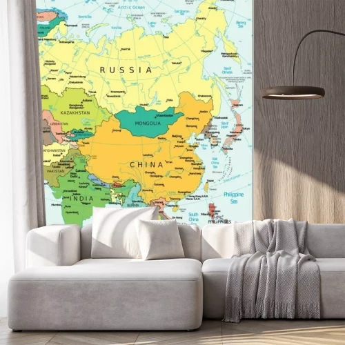 Fototapete Eine politische Karte von Asien