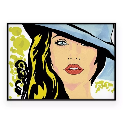 Poster Eine Zeichnung einer Frau mit Hut