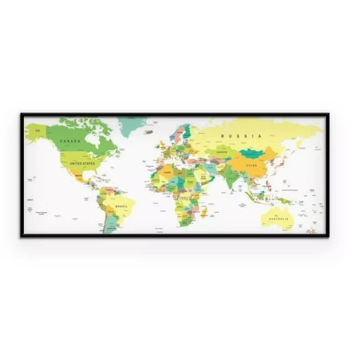 Poster Weltkarte mit Ländernamen in Pastellfarben