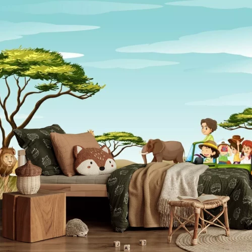 Fototapete Kinder auf Safari