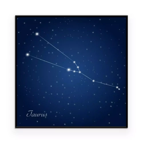 Poster Das Sternbild Stier am dunkelblauen Himmel