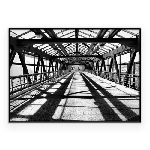 Poster Schwarzweiße Eisenbrücke