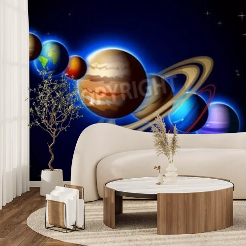 Fototapete Scheinendes Sonnensystem