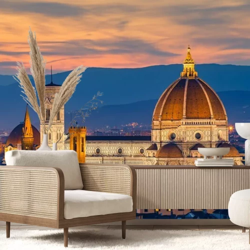 Fototapete Florenz in der Abenddämmerung mit Blick auf die Kathedrale