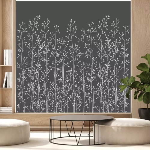 Fototapete Minimalistische Pflanzen auf grauem Hintergrund