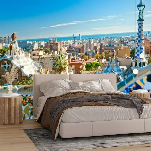 Fototapete Bunte Häuser in Barcelona