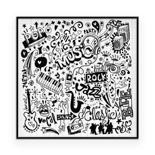 Poster Musikalische Einträge im Notizbuch