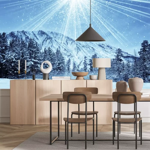 Sticker winterlichen Wald und magische Schneefall