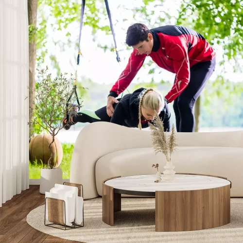 Sticker Fitness und sport - Paar beim Sling Training