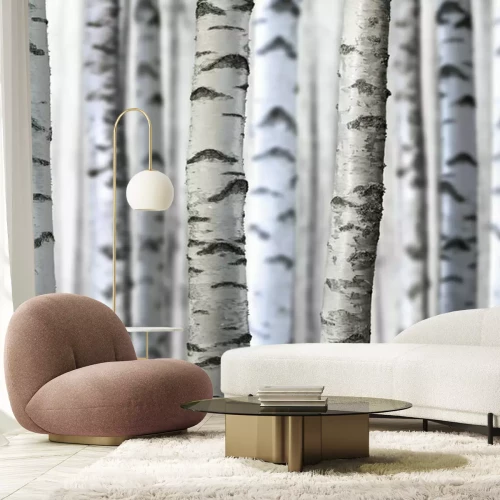 Fototapete Realistischer Birkenwald