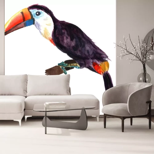 Sticker auf einem Ast sitzender Vogel