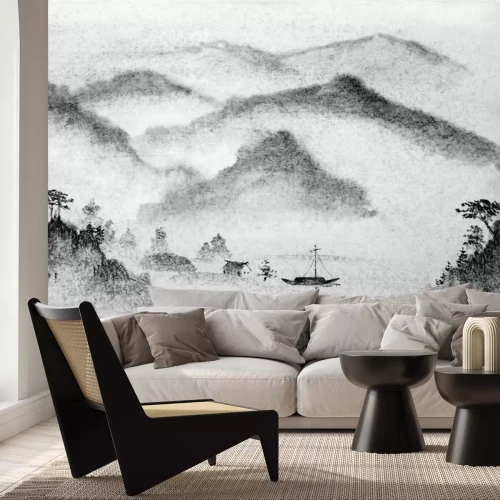 Sticker Chinesische Malerei Berge und Wasser