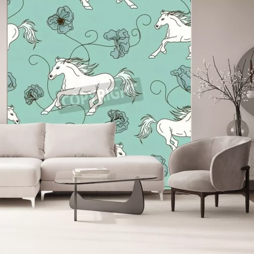 Fototapete Grafische darstellung von pferden