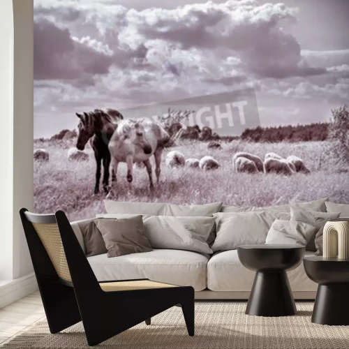 Fototapete Pferde-muster retro