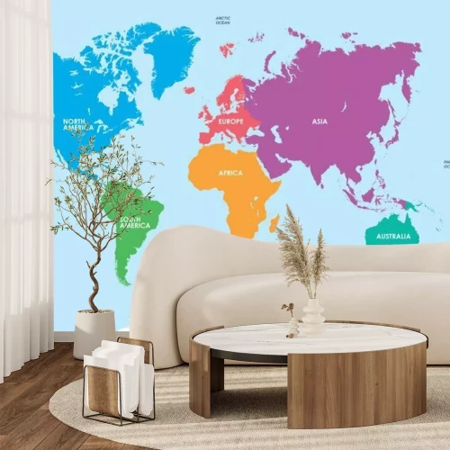 Sticker Continents of the World, Map