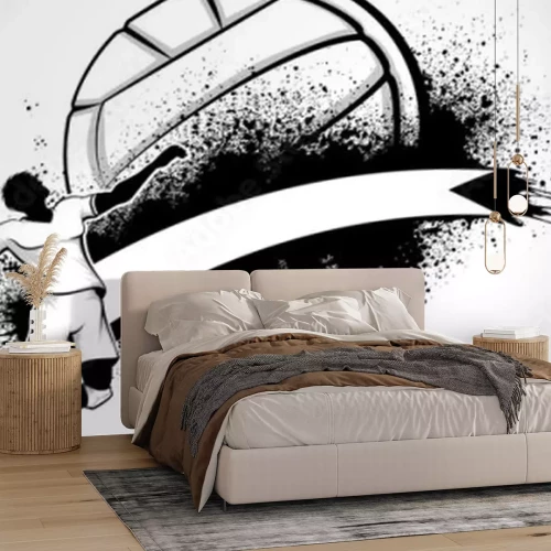 Sticker Männliches Volleyball-Grunge-Banner