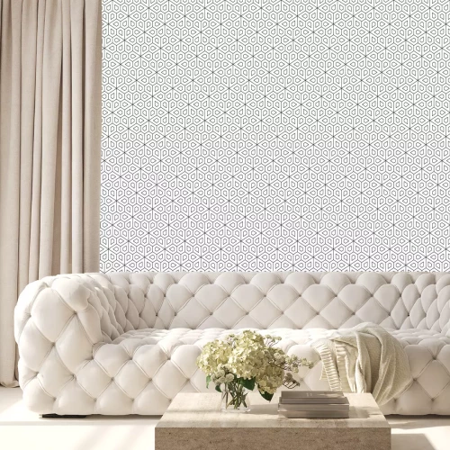 Tapete Vector moderne nahtlose Geometrie Muster Blume, Schwarz-Weiß-abstrakten geometrischen Hintergrund, Tapetendruck, Monochrom Retro Textur, hipster Mode-Design