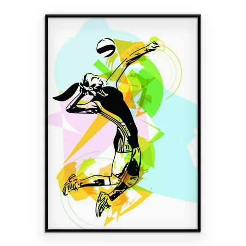 Poster Illustration der Volleyball-Spieler Spiel