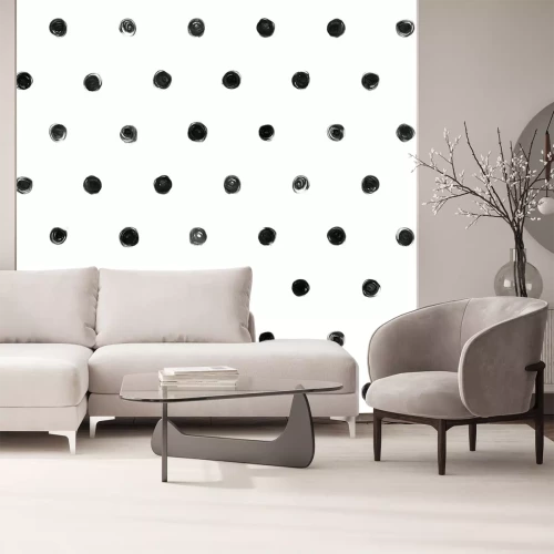 Sticker Schwarze und weiße Tupfen-nahtloses Muster Farbe Fleck Abstrakt