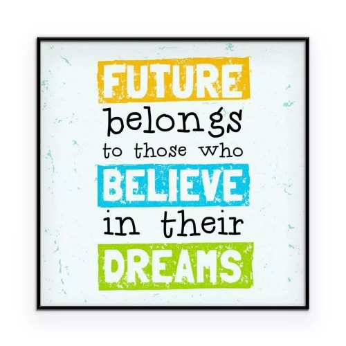 Poster Typografie mit einem motivierenden Slogan über die Zukunft