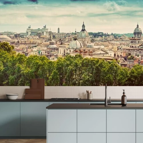 Sticker Ein Panorama von Rom mit Kuppeln und Denkmälern