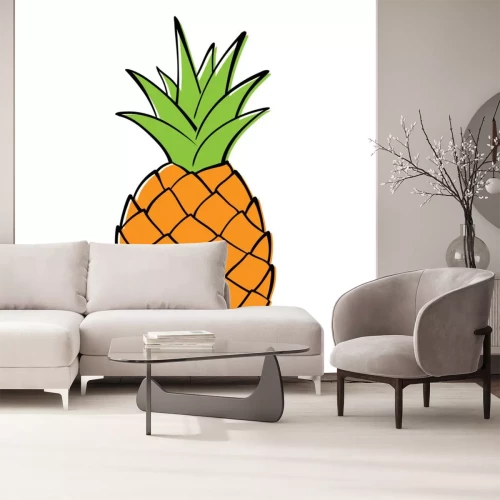 Sticker Einfache Grafik, die eine Ananas darstellt