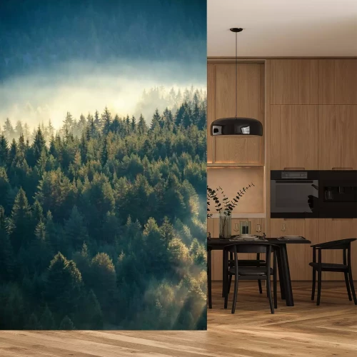 Sticker Nebelumhüllte kiefern